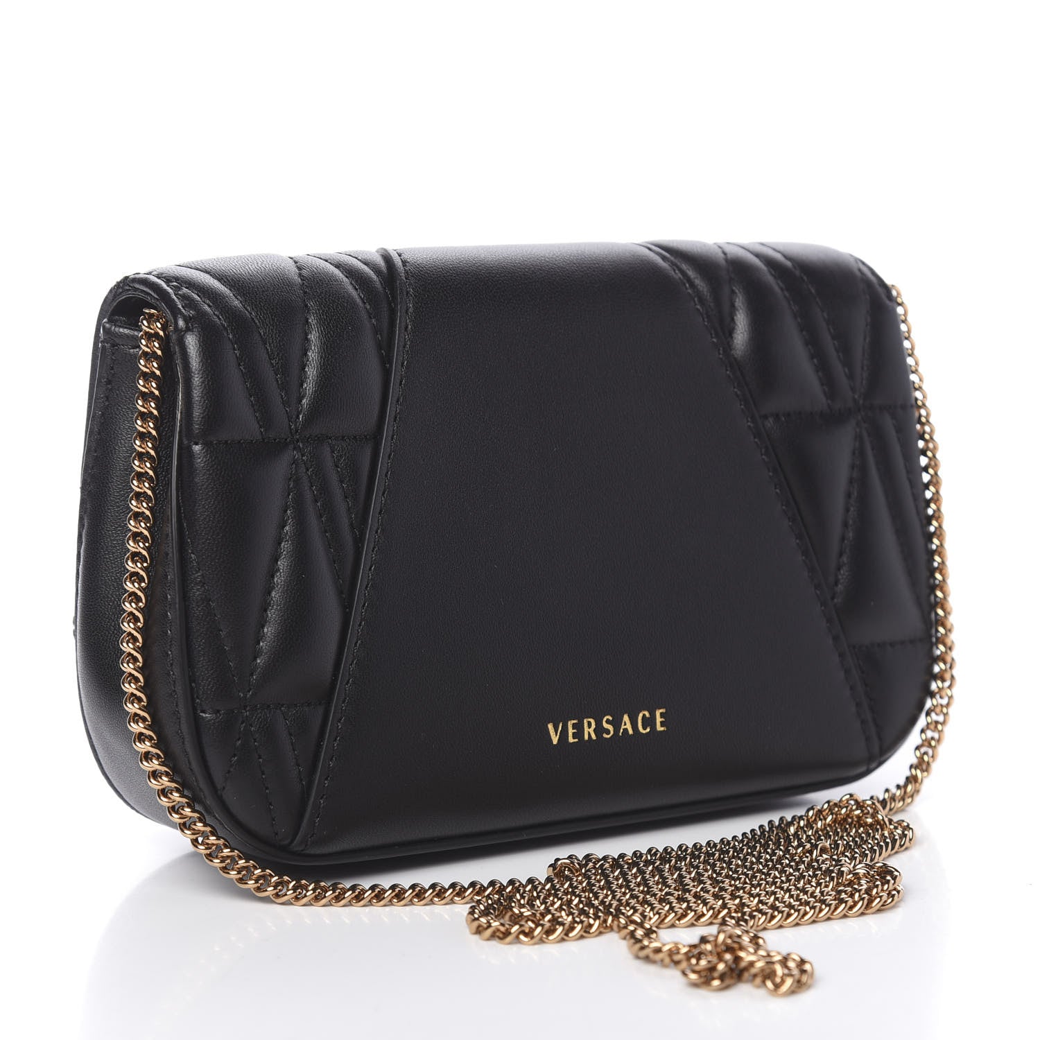 Versace Nappa Quilted Virtus Evening Bag Black 3 of 10