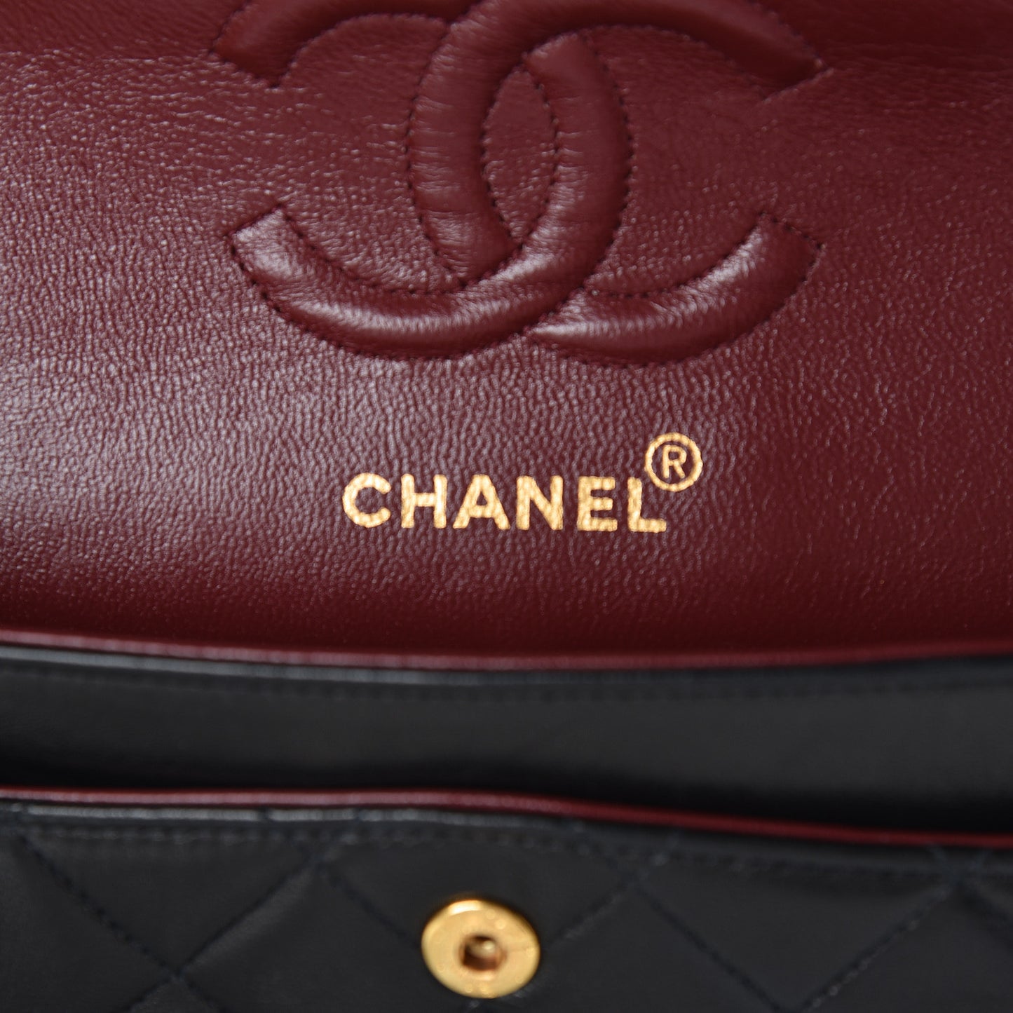 Lambskin Quilted Small Double Flap Black