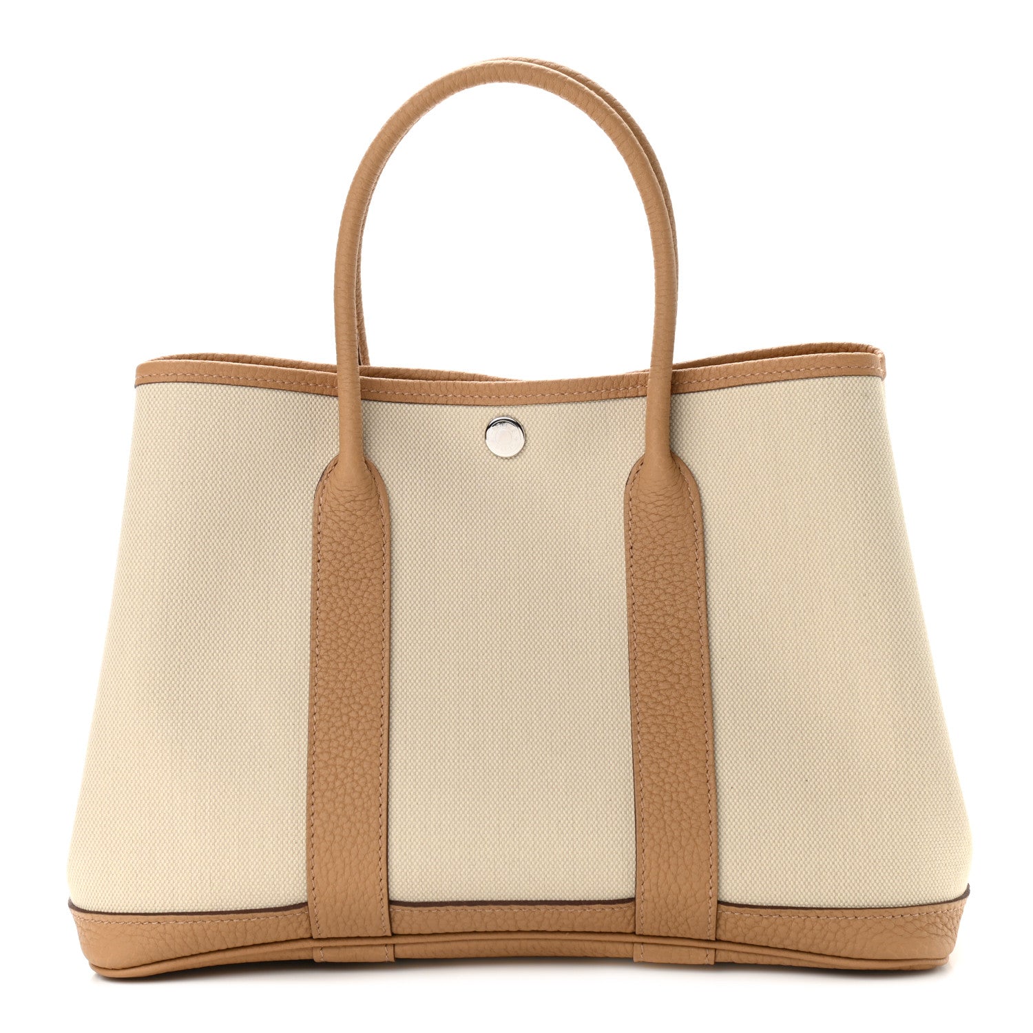 Hermes Toile Militaire Vache Country Garden Party 30 TPM Tote Beton Biscuit 1 of 10