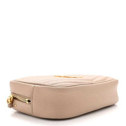 Saint Laurent Grain De Poudre Matelasse Monogram Mini Lou Camera Bag Dark Beige 4 of 11