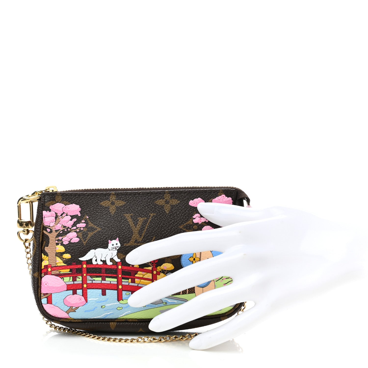 Louis Vuitton Monogram 2021 Christmas Animation Japanese Garden Mini Pochette Accessories Wisteria Pink 3 of 9