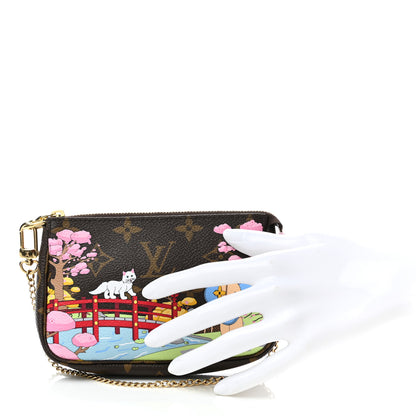 Louis Vuitton Monogram 2021 Christmas Animation Japanese Garden Mini Pochette Accessories Wisteria Pink 3 of 9