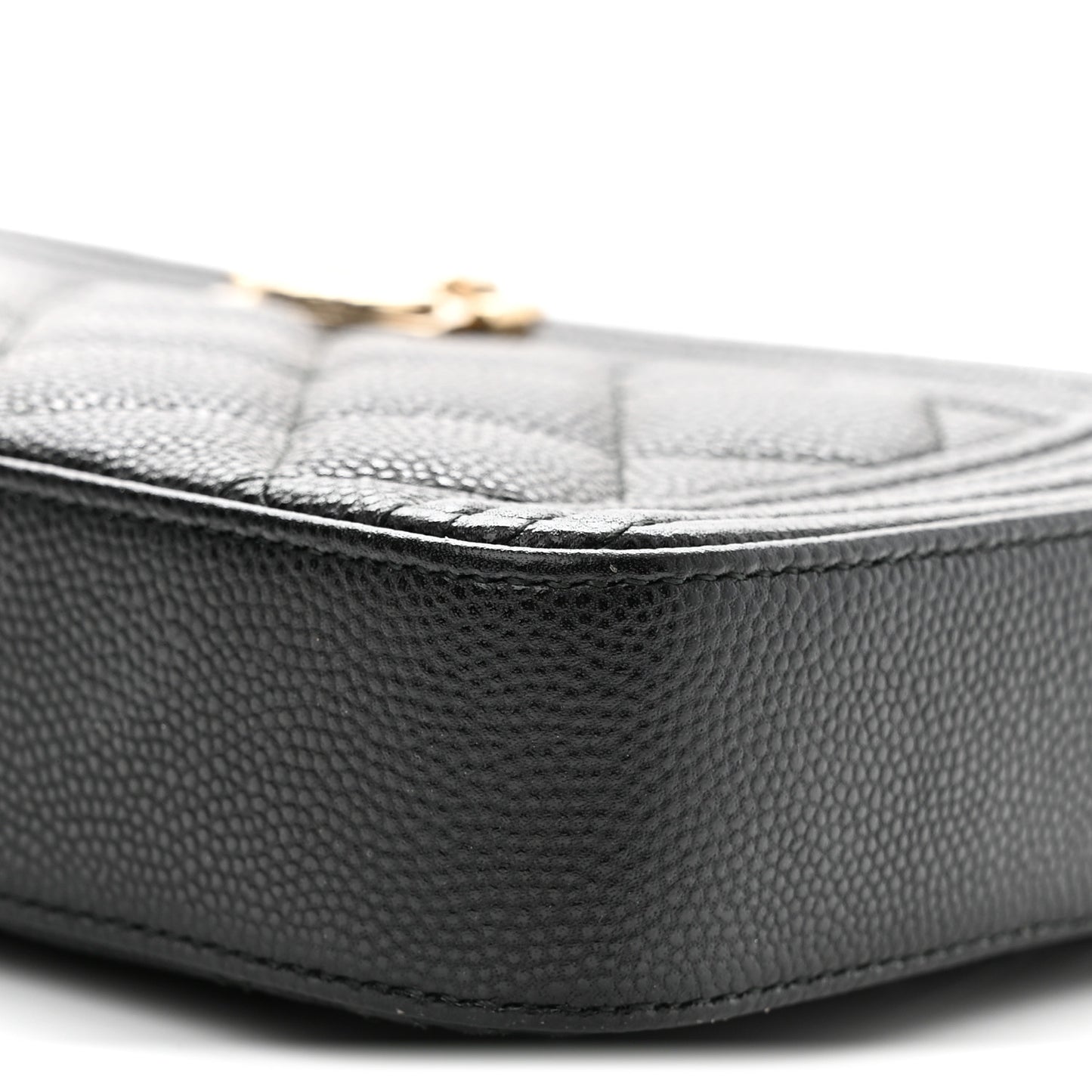 Caviar Quilted Small Boy Clutch With Chain Black