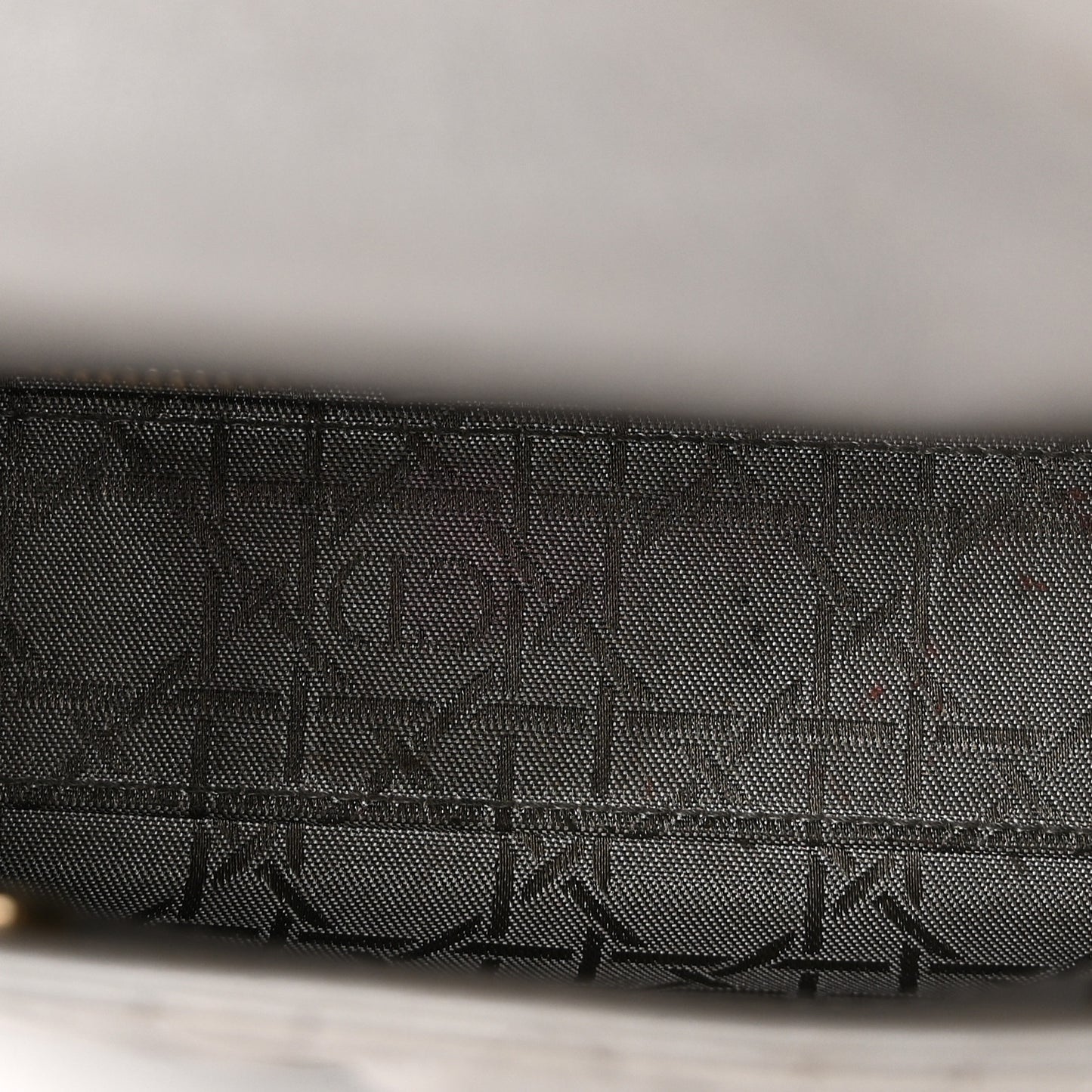 Metallic Lambskin Cannage Mini Lady Dior Grey