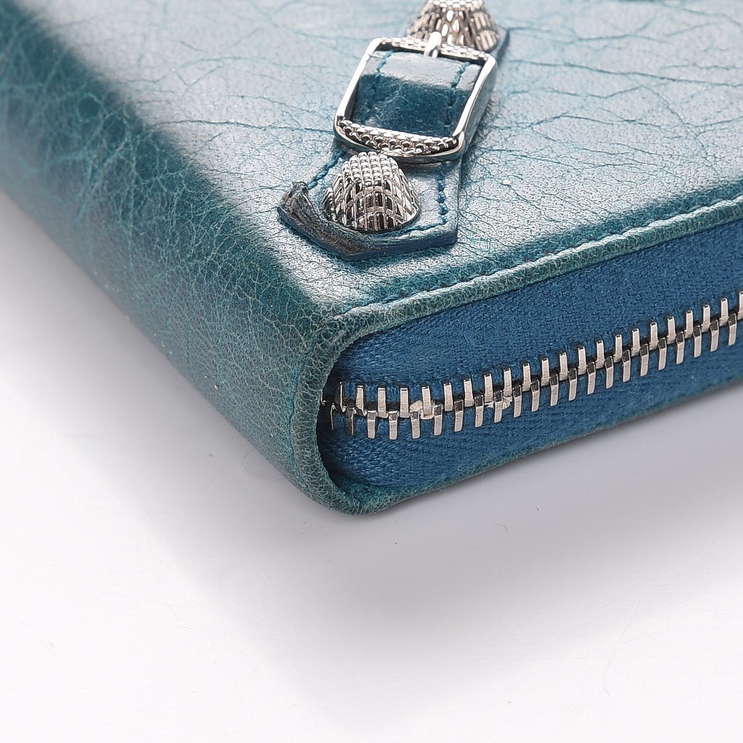 Agneau Giant 12 Silver Hardware Continental Zip Around Wallet Lagon