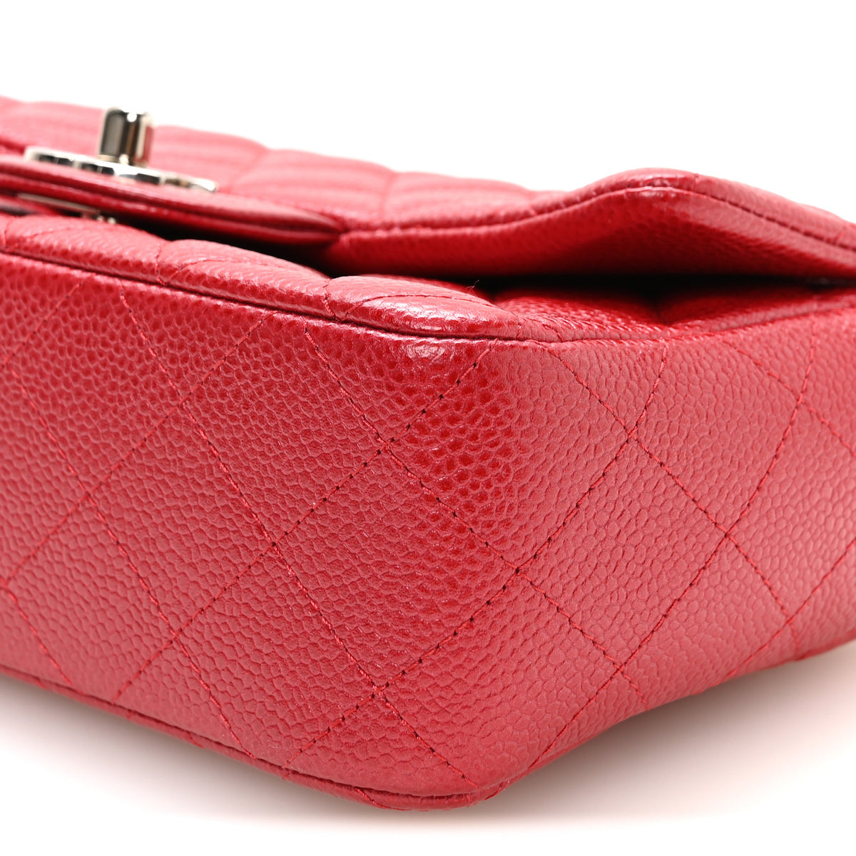Chanel Caviar Quilted Mini Rectangular Flap Red 10 of 10