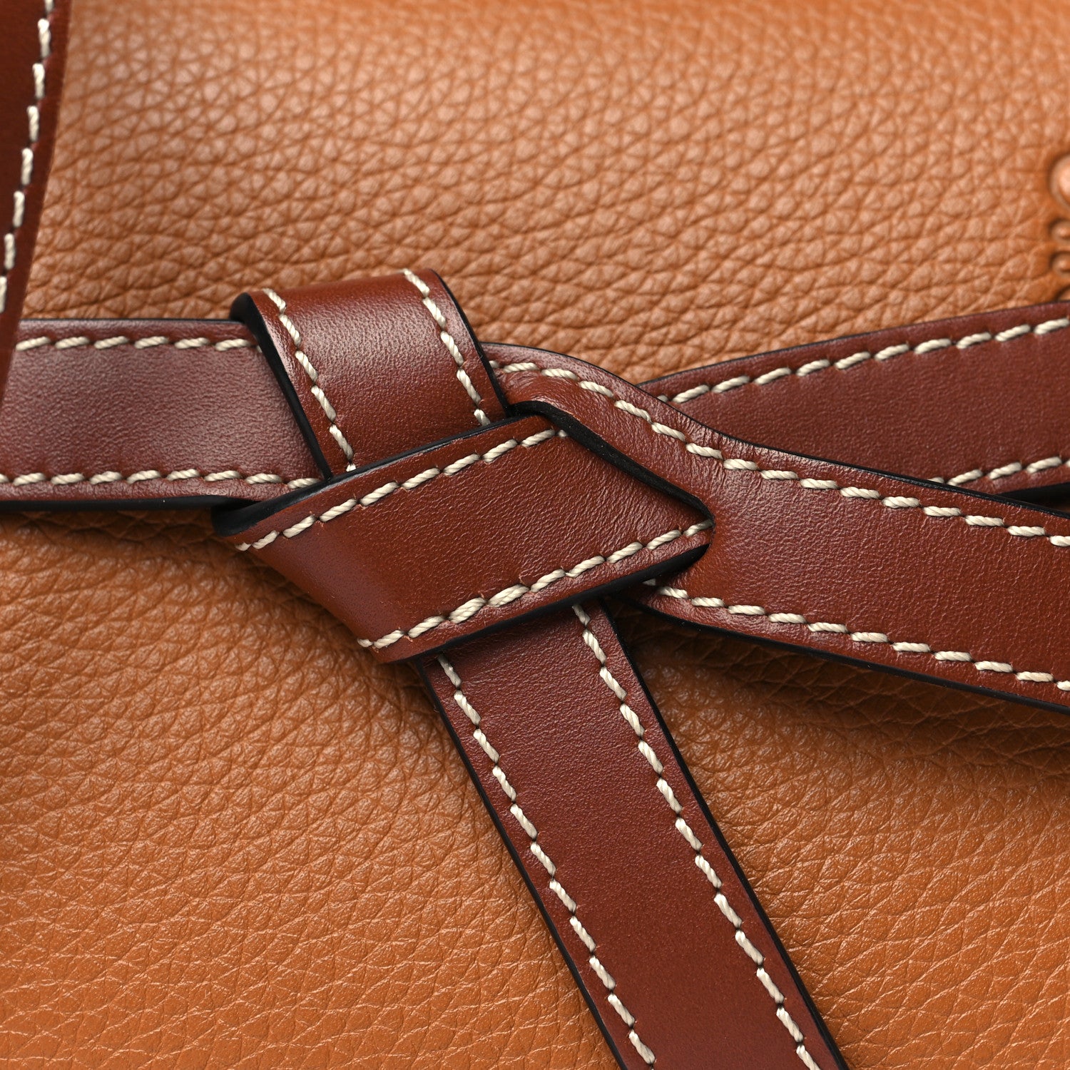 Loewe Grained Calfskin Mini Gate Crossbody Bag Caramel Pecan 8 of 10