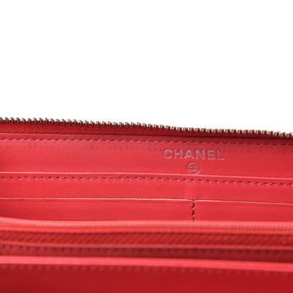 Chanel Caviar Quilted Large Gusset Zip Around Wallet Pink 10 of 11