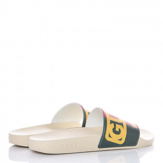 Gucci X DAPPER DAN Rubber Womens Slide Sandals 40 Red Green Crop 4 of 9