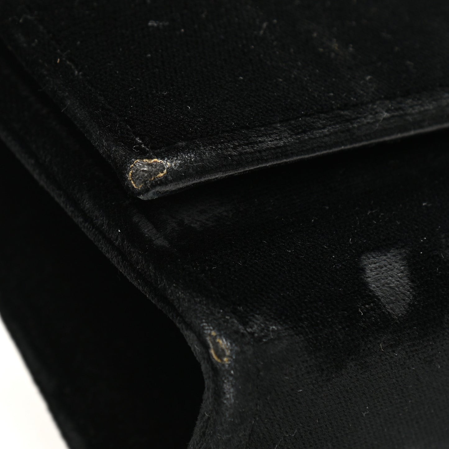 Velvet Medium Monogram Kate Tassel Shoulder Bag Black