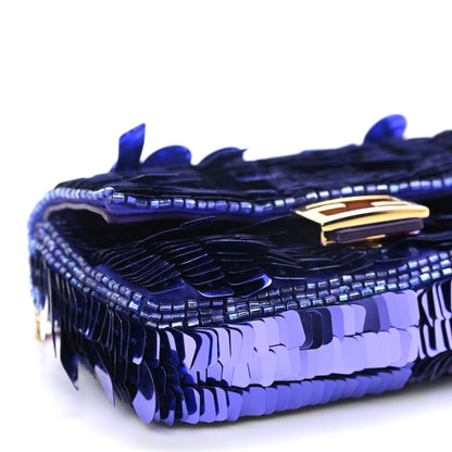 Fendi Sequin Paillettes Shiny Nappa Sex and the City Nano Baguette Charm Viola Purple Rain 7 of 8