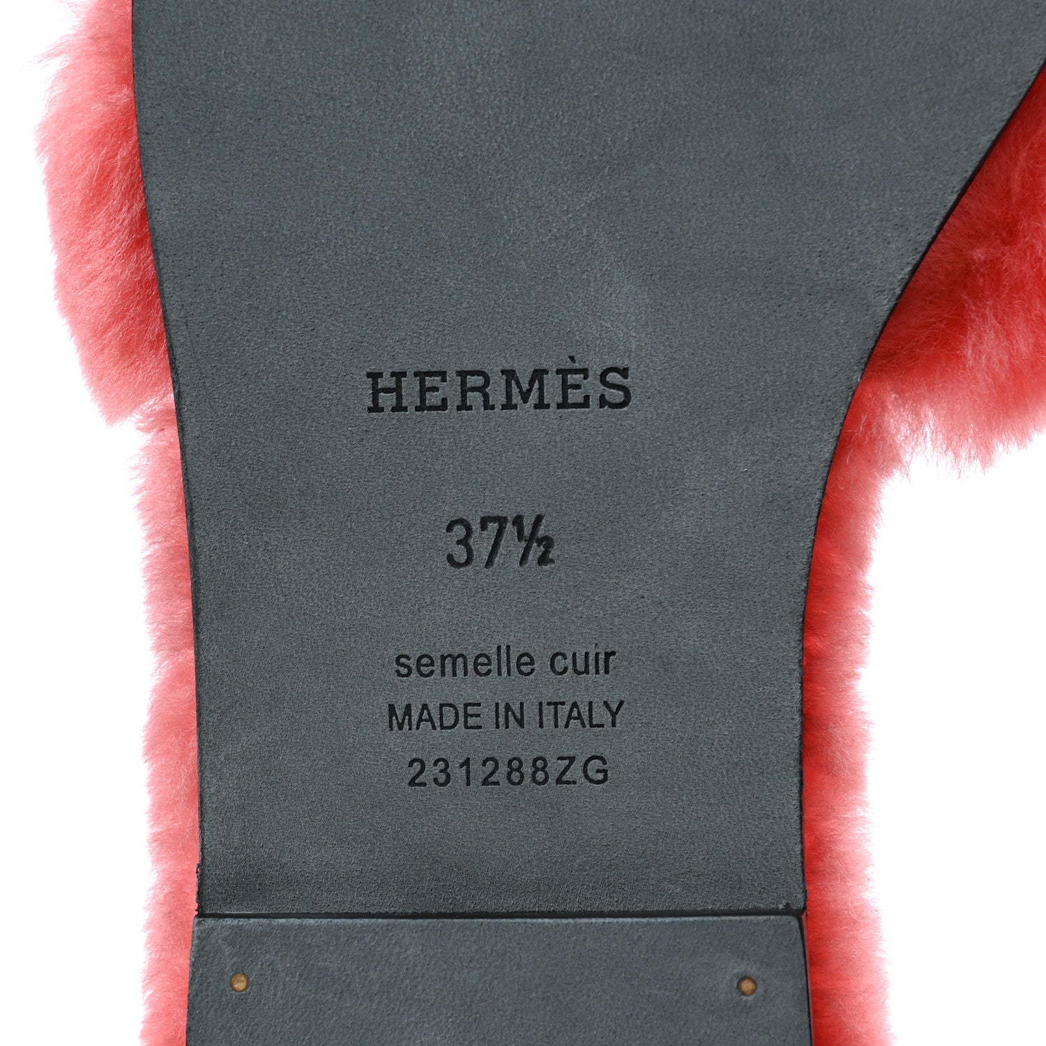 Hermes Woolskin Oran Sandals 37.5 Rose Du Desert 6 of 8