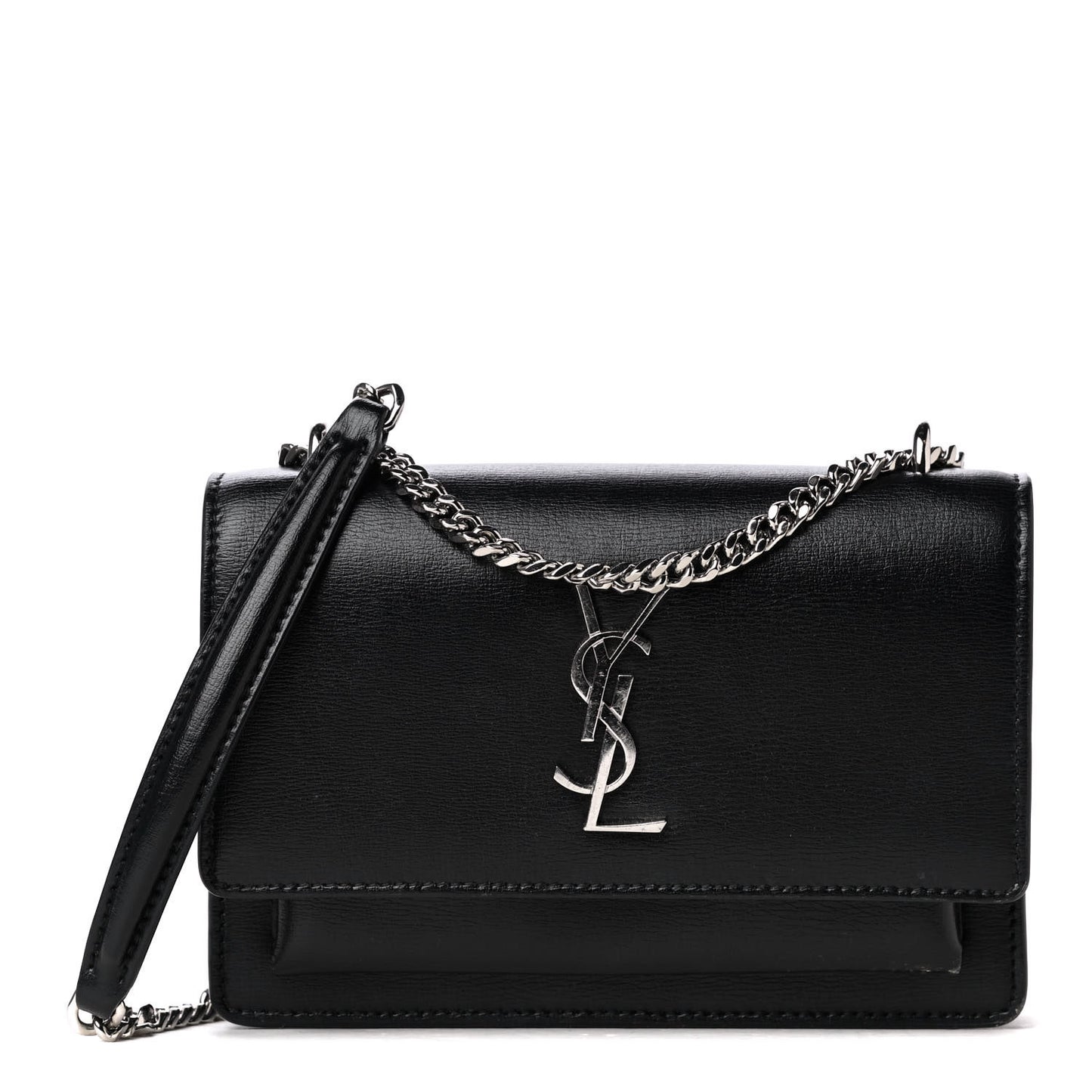 Calfskin Monogram Sunset Chain Wallet Black
