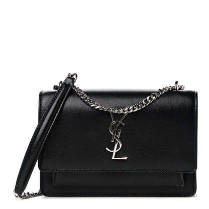 Saint Laurent Calfskin Monogram Sunset Chain Wallet Black 1 of 4