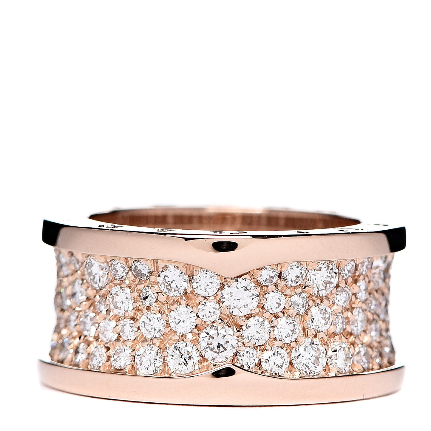 18K Rose Gold Diamond B.Zero1 Pave Ring 52 6