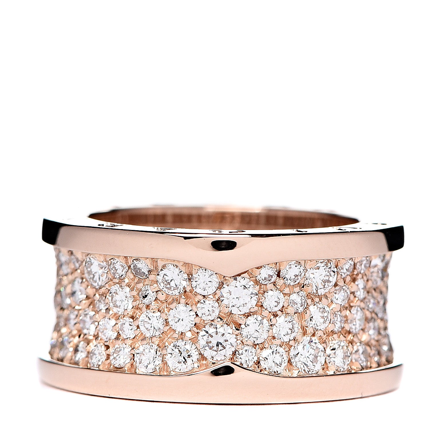 Bulgari 18K Rose Gold Diamond B.Zero1 Pave Ring 52 6 3 of 5