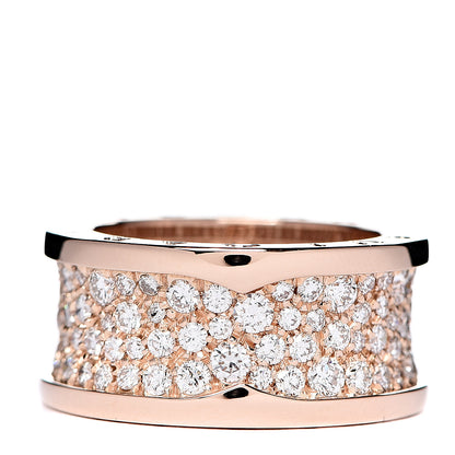 Bulgari 18K Rose Gold Diamond B.Zero1 Pave Ring 52 6 3 of 5