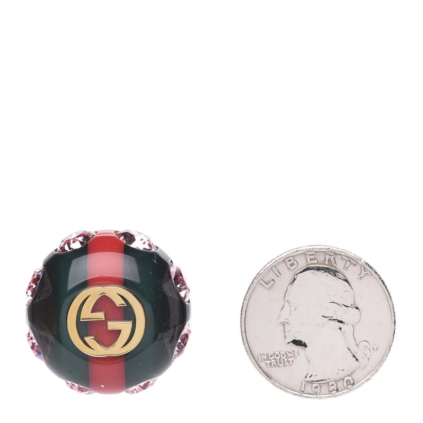 Resin Strass Vintage Web Stud Pin Red Green