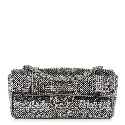 Chanel Sequin East West Flap Dark Silver 1 of 7