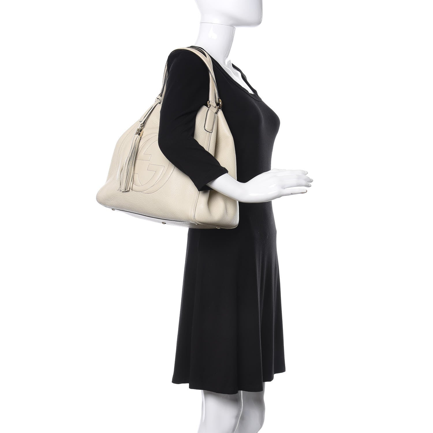 Gucci Pebbled Calfskin Medium Soho Shoulder Bag Off White 2 of 12