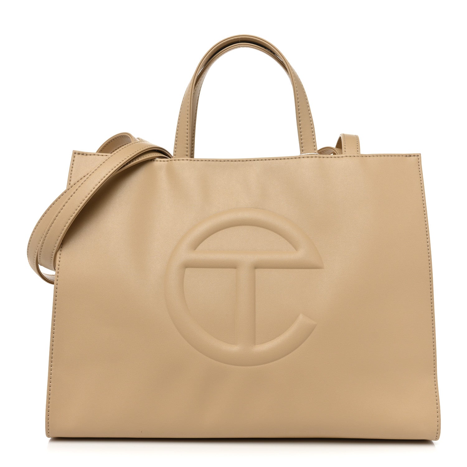 Telfar Vegan Leather Medium Shopping Bag Cream 1 of 7
