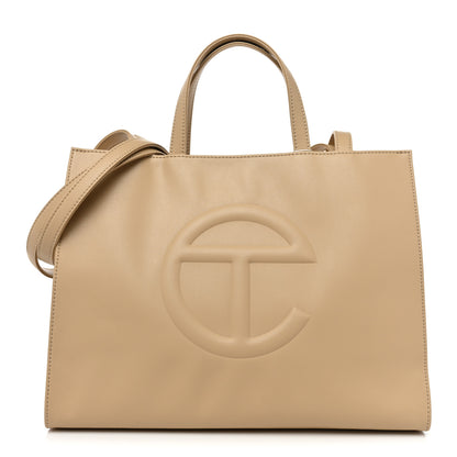 Telfar Vegan Leather Medium Shopping Bag Cream 1 of 7