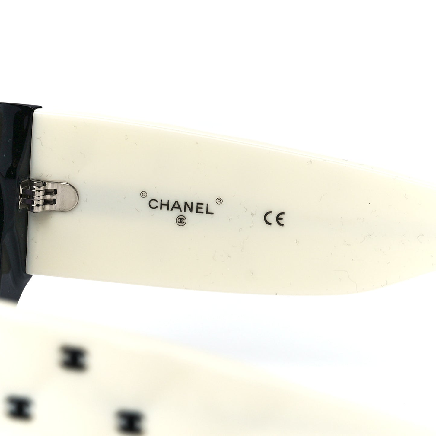 Acetate Quilted CC Pilot Sunglasses 71465 White Black