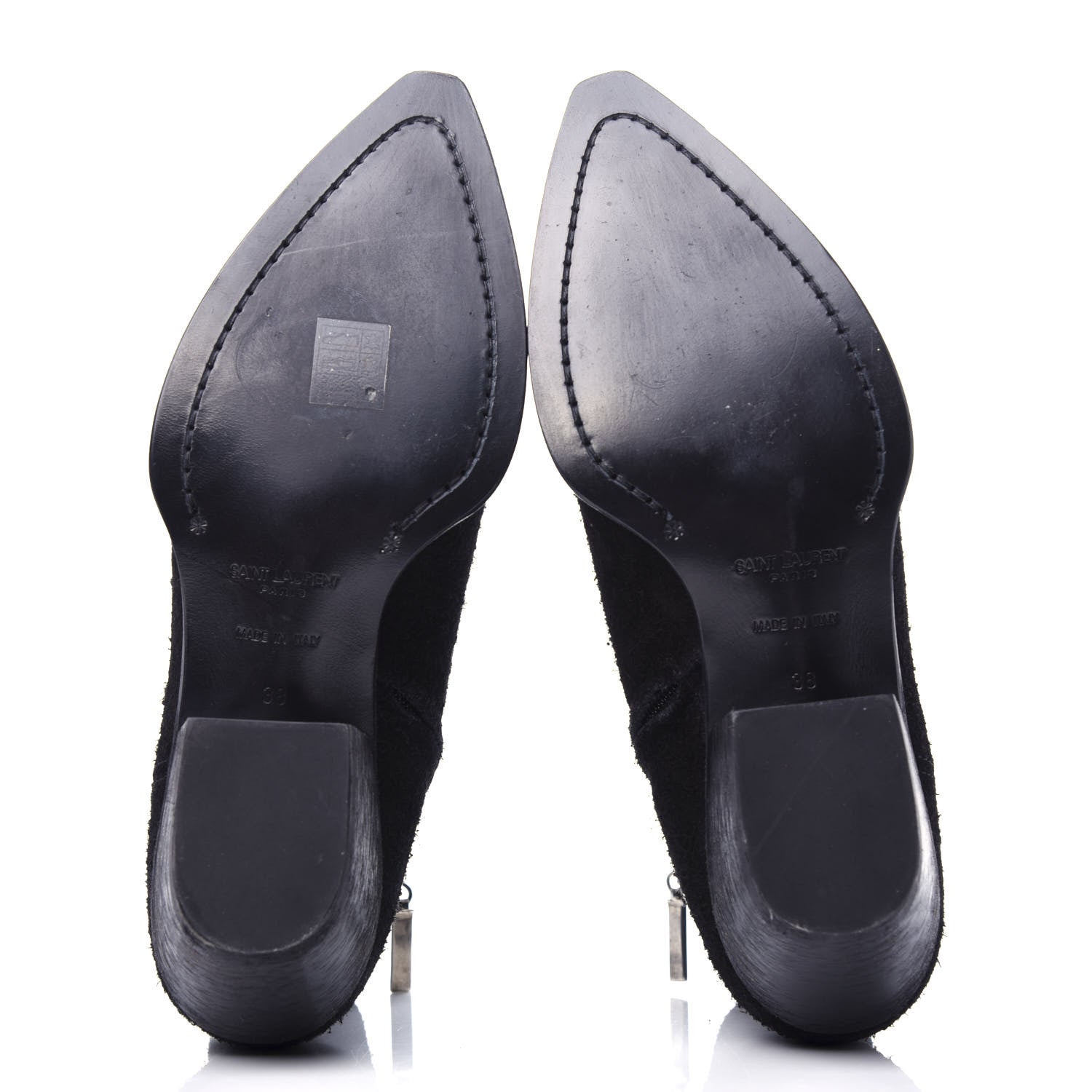 Saint Laurent Suede Lukas Ankle Boots 38 Black 6 of 10