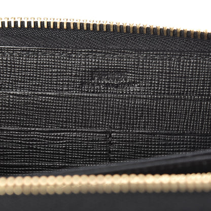 Fendi Vitello Elite Studded Monster Zip Around Wallet Black 6 of 7