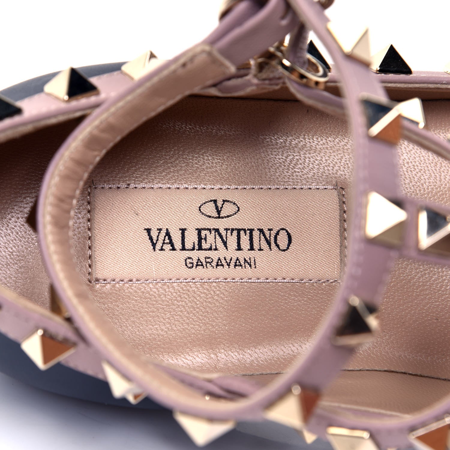 Valentino Garavani Nappa Rockstud Cage Ballerina Flats 35 Black Poudre 8 of 9