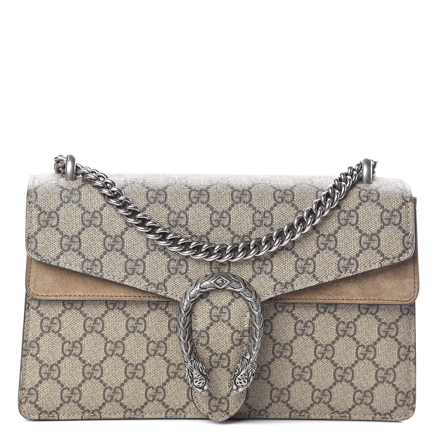 Gucci GG Supreme Monogram Small Dionysus Shoulder Bag Taupe 1 of 8