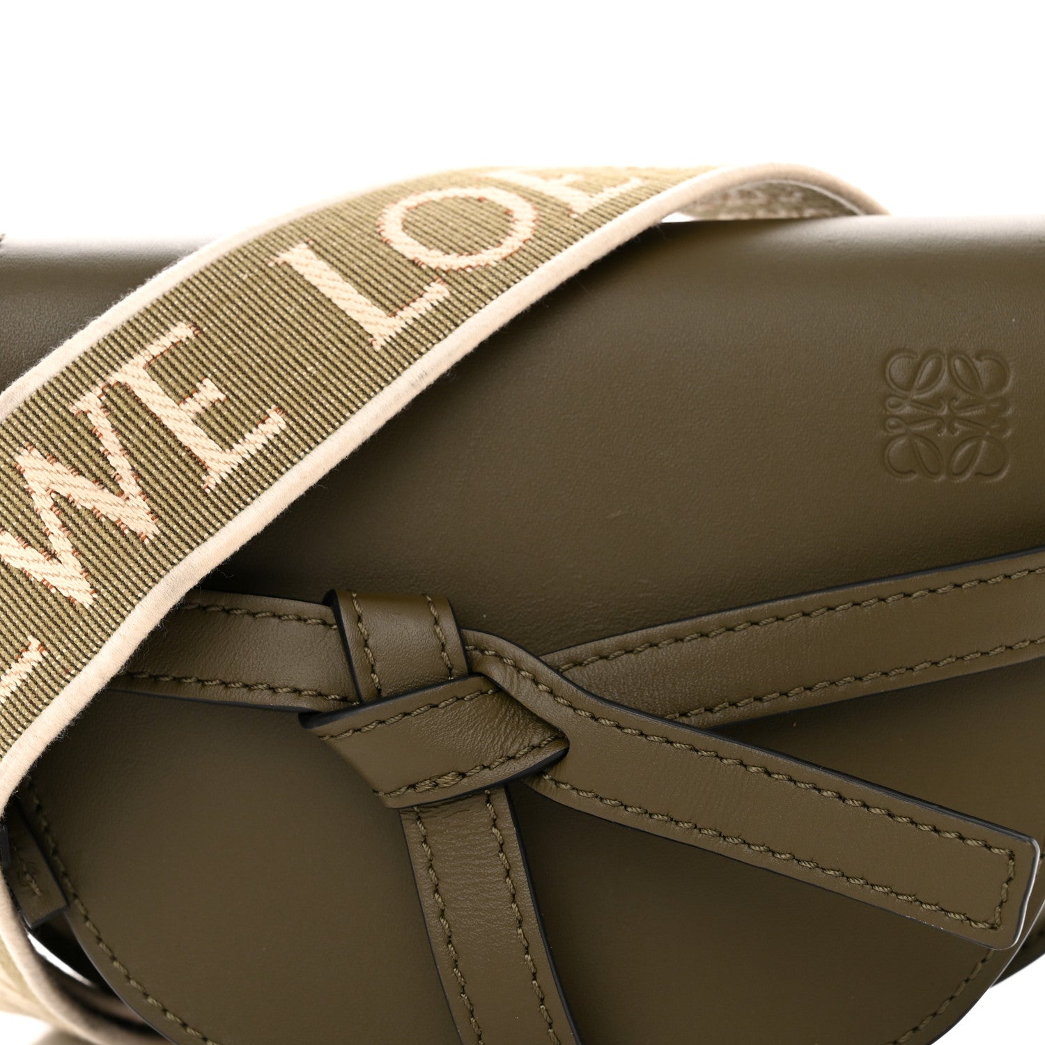 Loewe Calfskin Jacquard Mini Gate Dual Bag Autumn Green 8 of 10