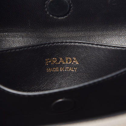 Prada Saffiano Cuir Small Double Bag Talco Black 7 of 13