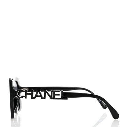Chanel Acetate Strass Polarized Square Sunglasses 5422-B Black 3 of 8