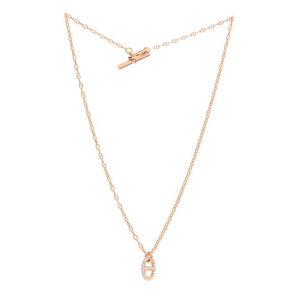 Hermes 18K Rose Gold Diamond PM New Farandole Pendant Necklace ST 2 of 4