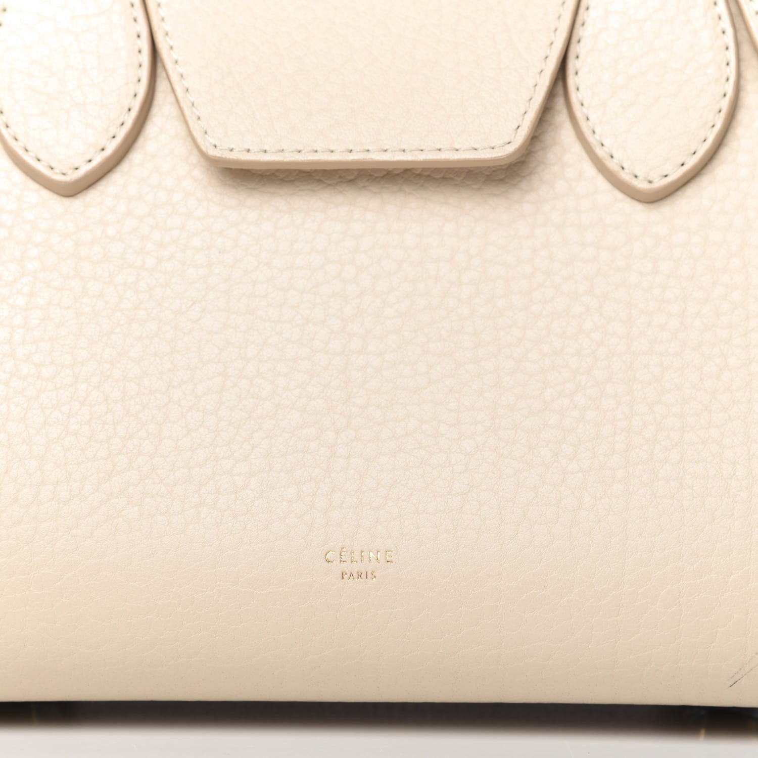 Celine Crisped Calfskin Mini Tie Knot Tote Chalk 9 of 9