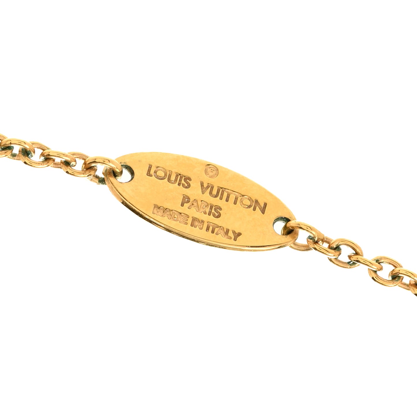 Metal Crystal LV Iconic Necklace Gold