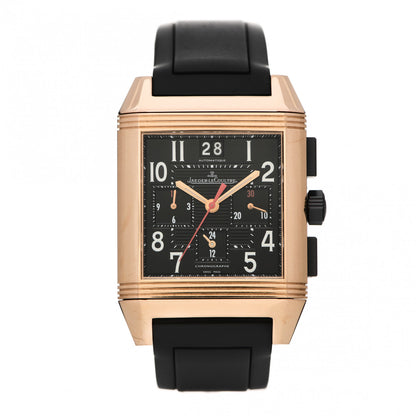 Jaeger-LeCoultre 18K Rose Gold Rubber 35mm Squadra Chronograph Grande Date Automatic Watch Black Q7012672 1 of 6