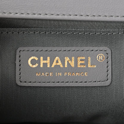 Chanel Calfskin Quilted Medium Boy Flap Grey 6 of 12