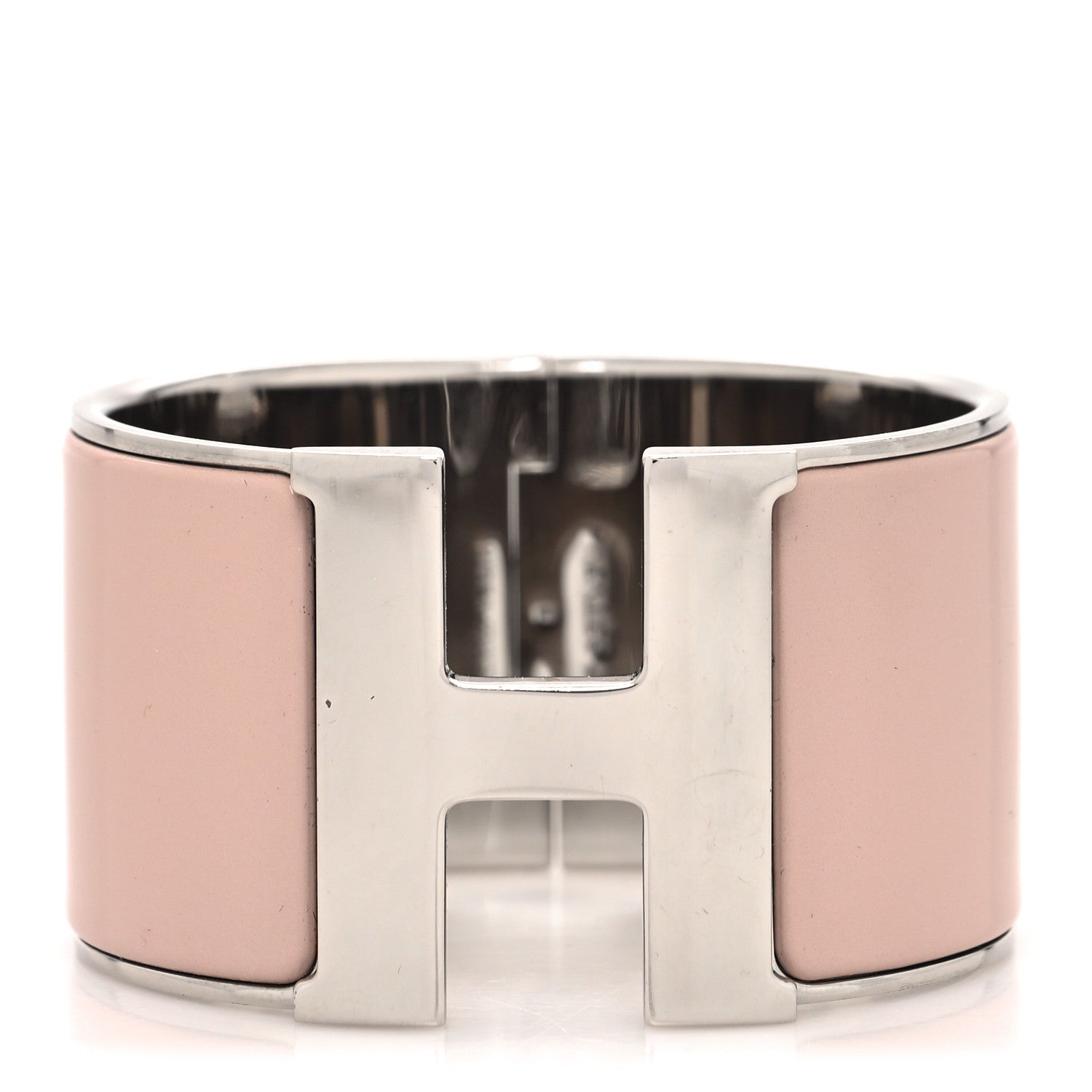 Hermes Enamel Extra Wide Clic Clac H Bracelet PM Rose 1 of 5