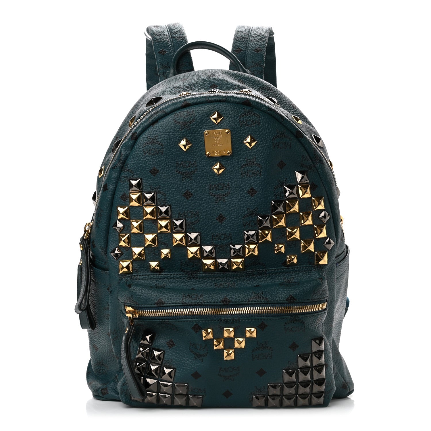 MCM Visetos Studded Medium Stark M Backpack Blue 1 of 17