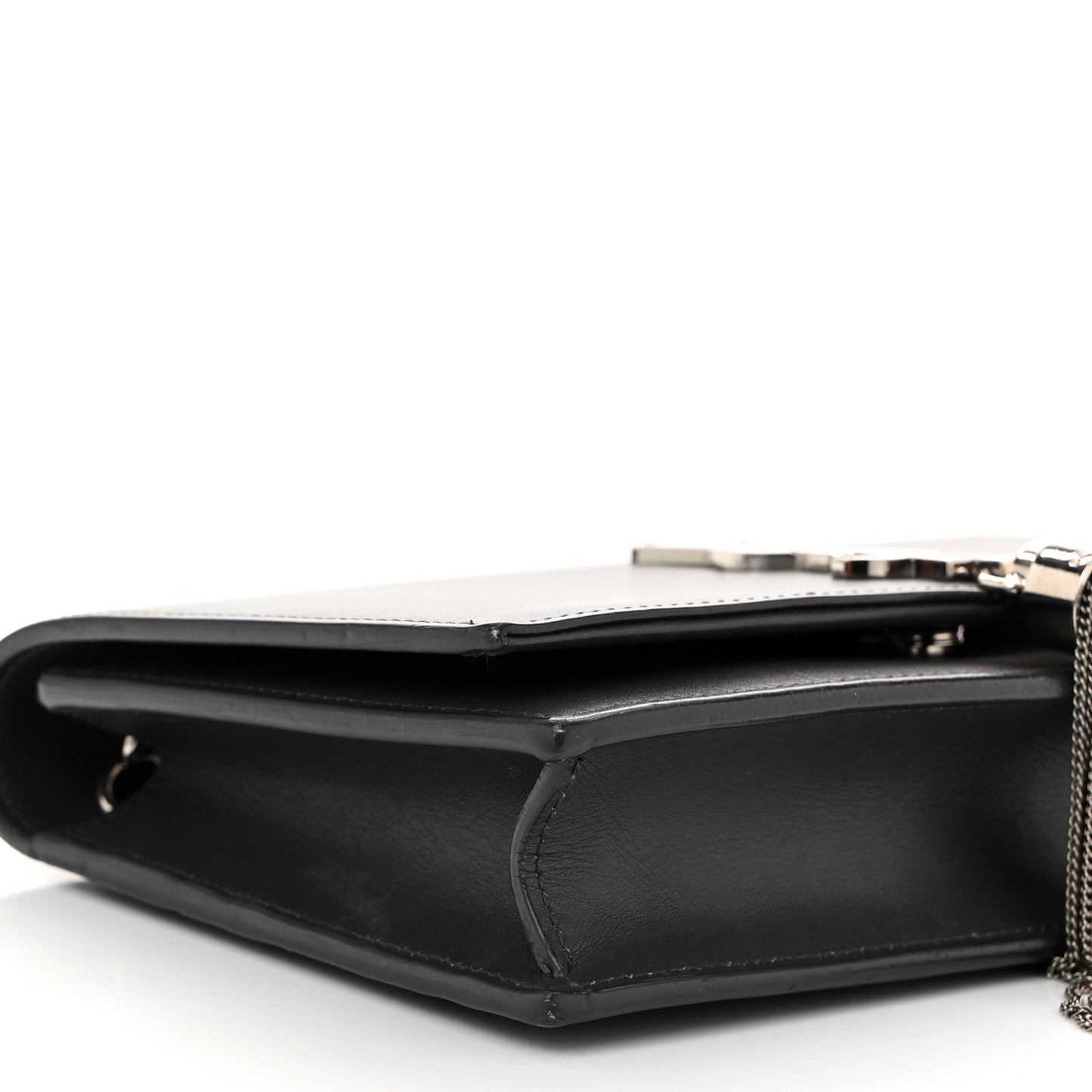 Smooth Calfskin Classic Monogram Kate Tassel Chain Wallet Asphalt