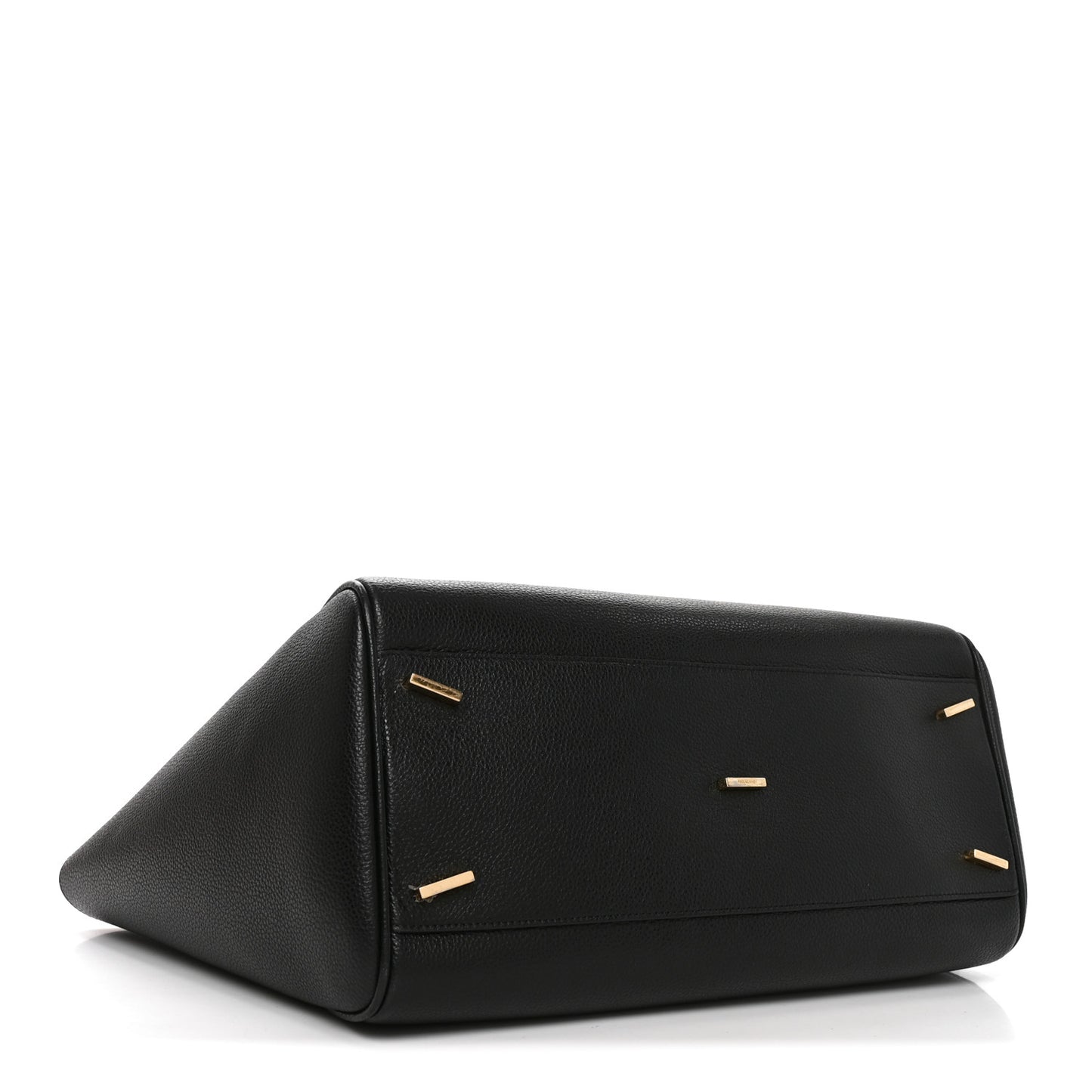 Hammered Calfskin Firenze East West Tote Bag Black