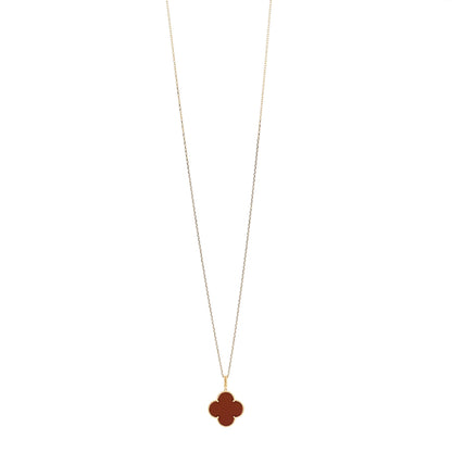 Van Cleef & Arpels 18K Yellow Gold Carnelian Magic Alhambra Long Necklace 1 of 6