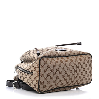 Gucci Monogram Dollar Calfskin O Drawstring Backpack Beige Ebony Testa di Moro Dark Chocolate 3 of 4