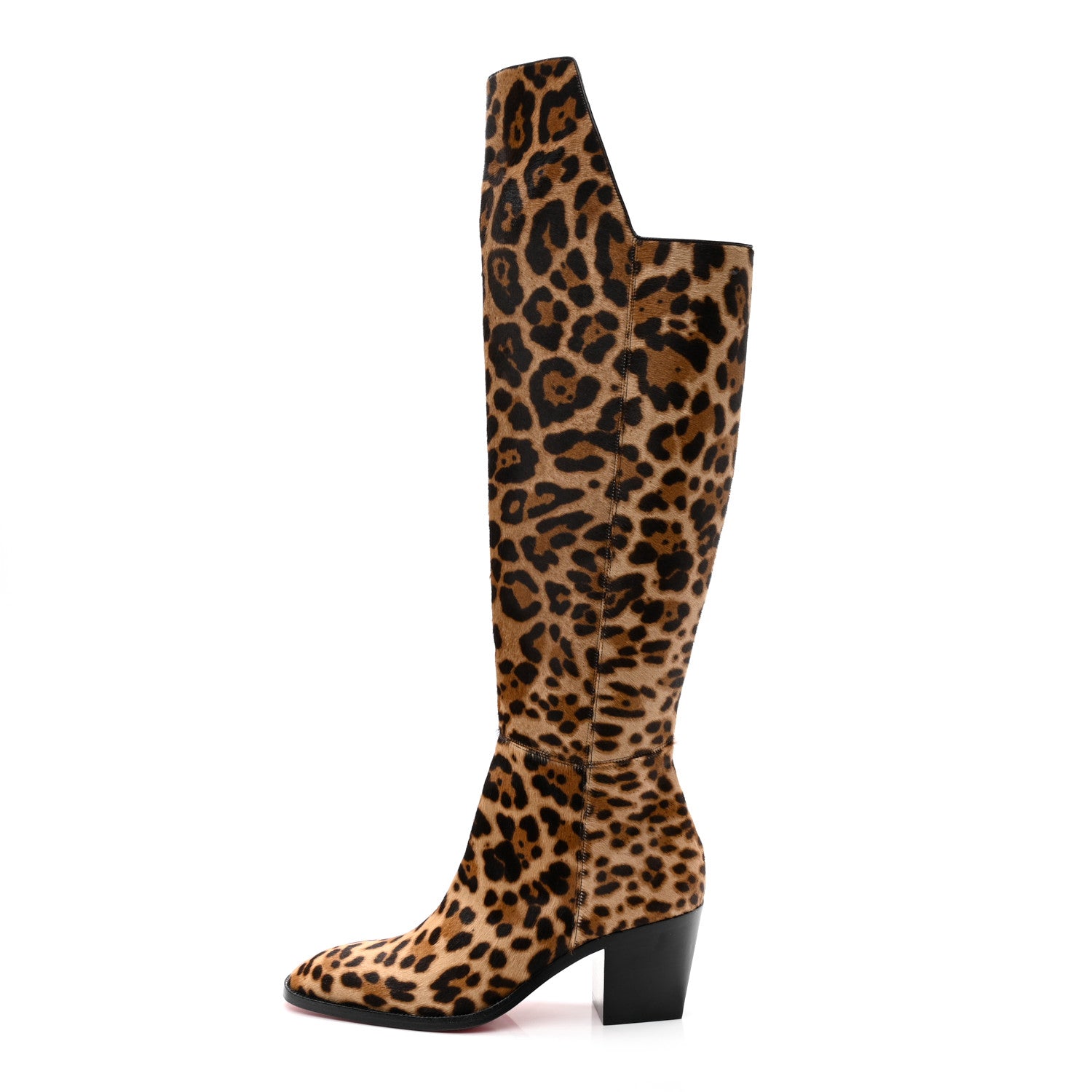 Christian Louboutin Pony Hair Morgan 70 Over The Knee Boots 38 Leopard 1 of 10