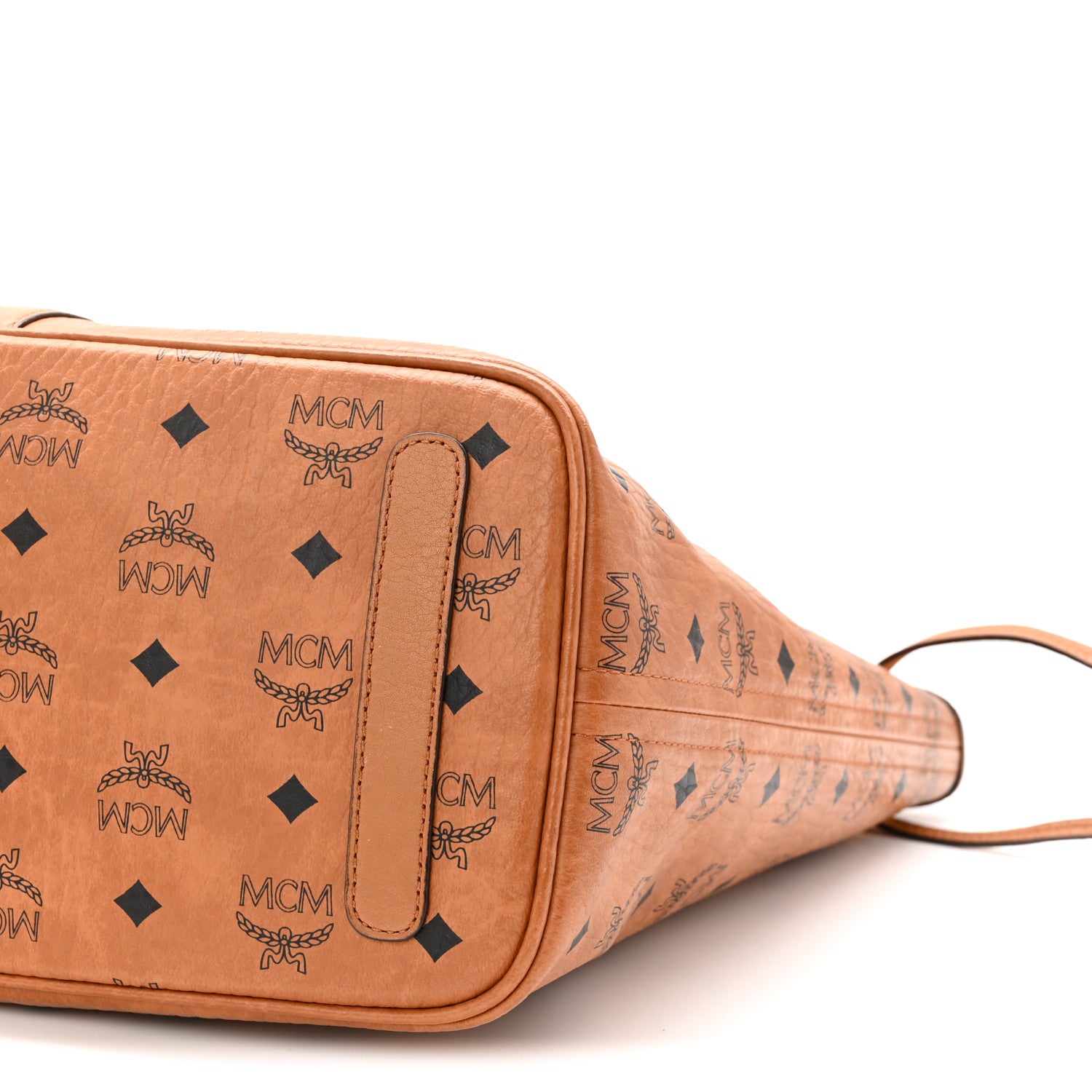 MCM Visetos Medium Liz Reversible Shopper Tote Cognac 1862349