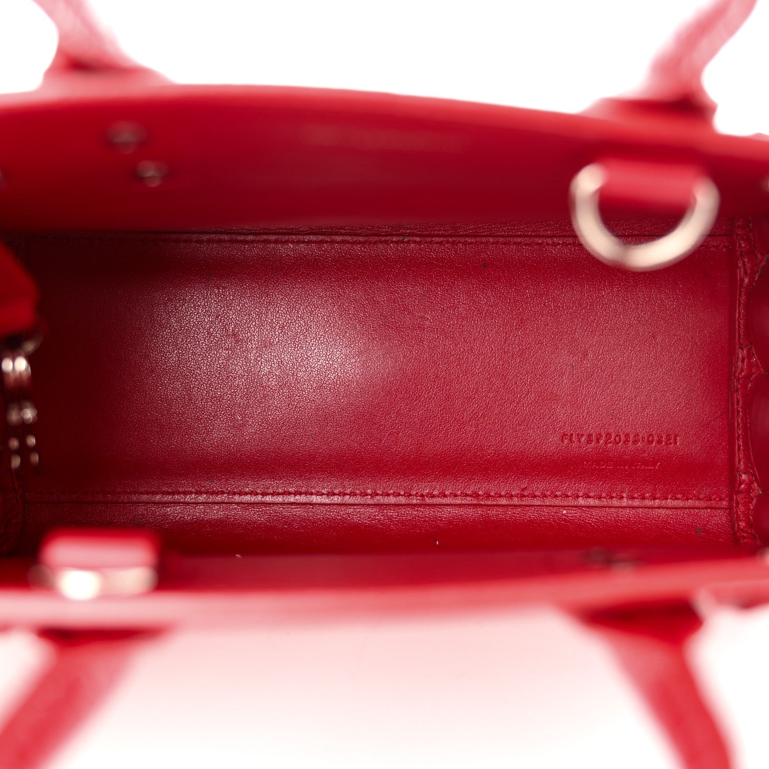 Saint Laurent Calfskin Crocodile Embossed Nano Sac De Jour Red 5 of 10