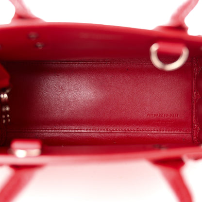 Saint Laurent Calfskin Crocodile Embossed Nano Sac De Jour Red 5 of 10