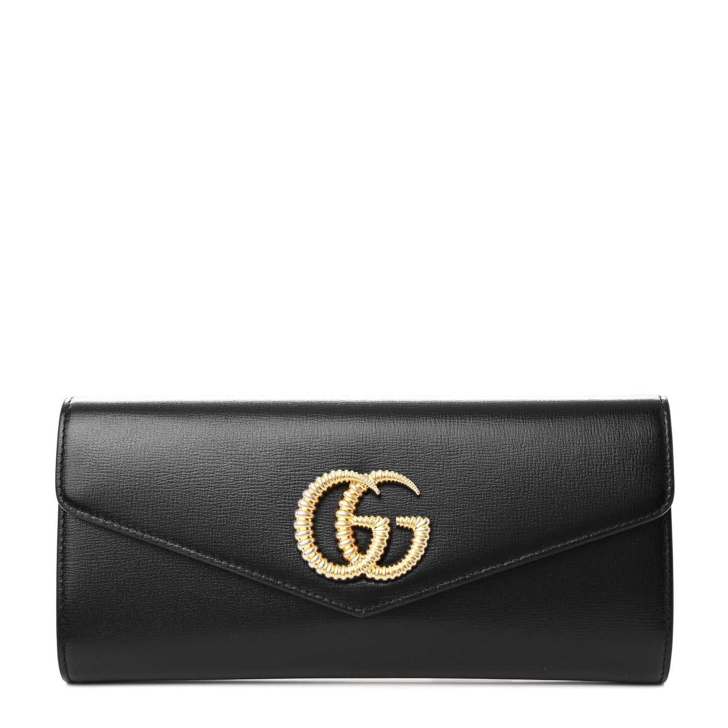 Textured Calfskin Torchon GG Broadway Envelope Clutch Black